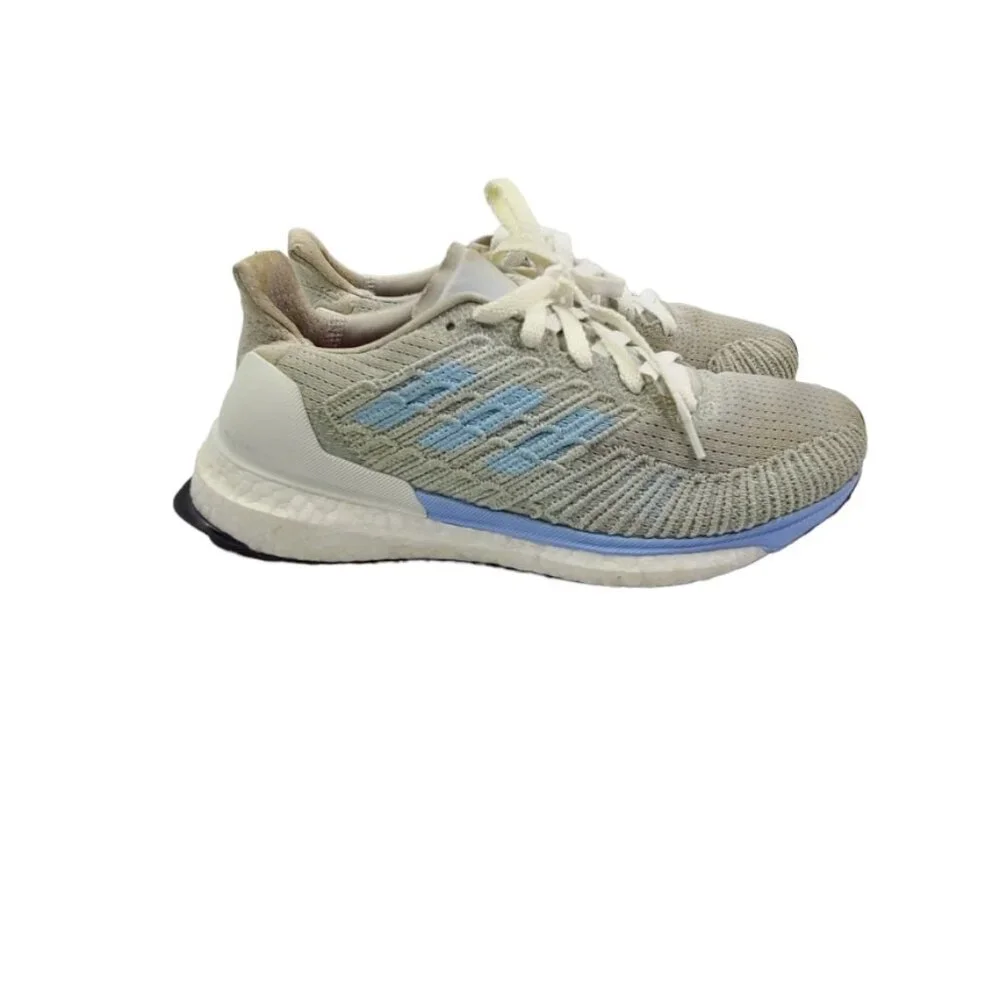 Adidas Men's Tan Blue Solar Boost ST G28037 Mesh Low Top Running Shoes Size‎ 7.5
